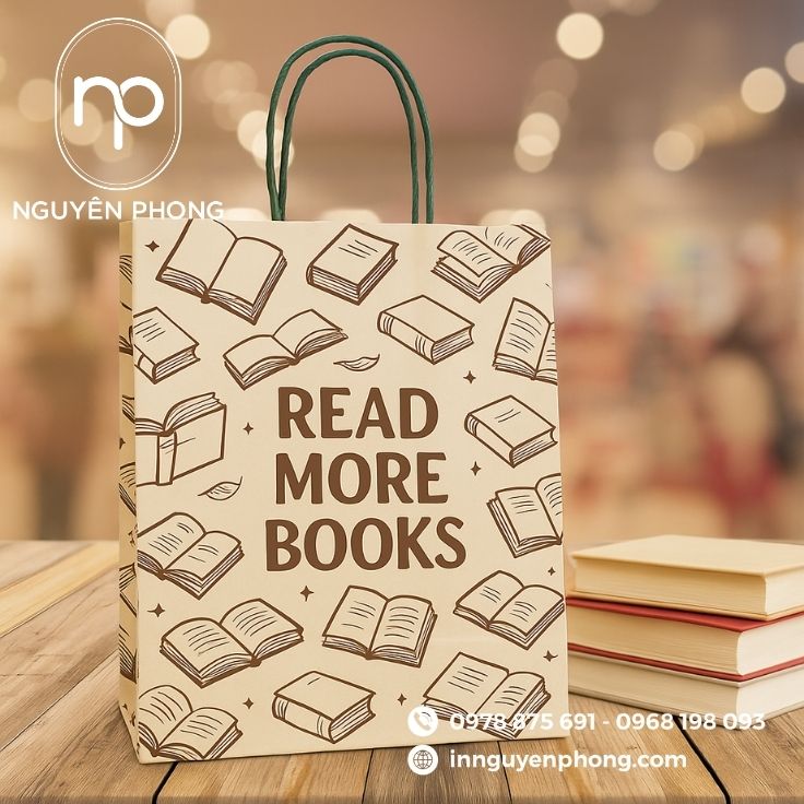 Mẫu túi giấy đựng sách nổi bật 